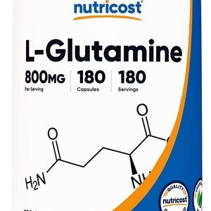 Nutricost L-Glutamine 800mg, 180 Capsules - Gluten Free, Non-GMO